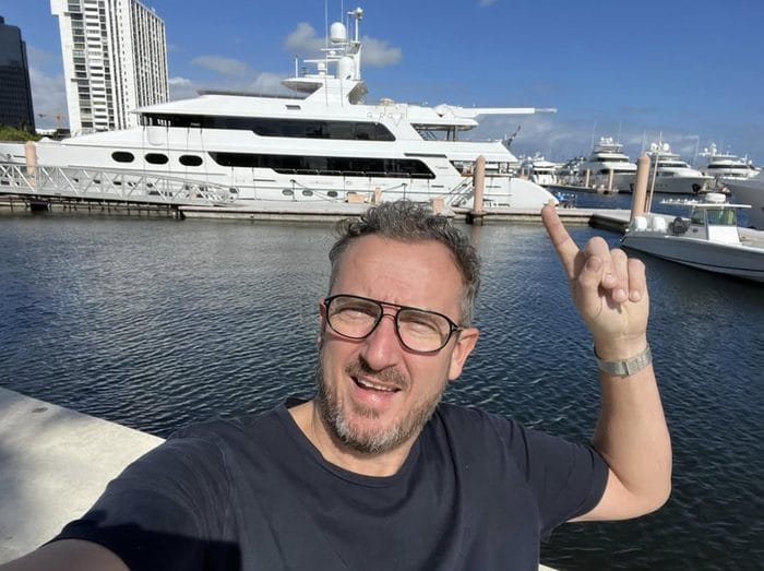 Adrian Hancock at the marina